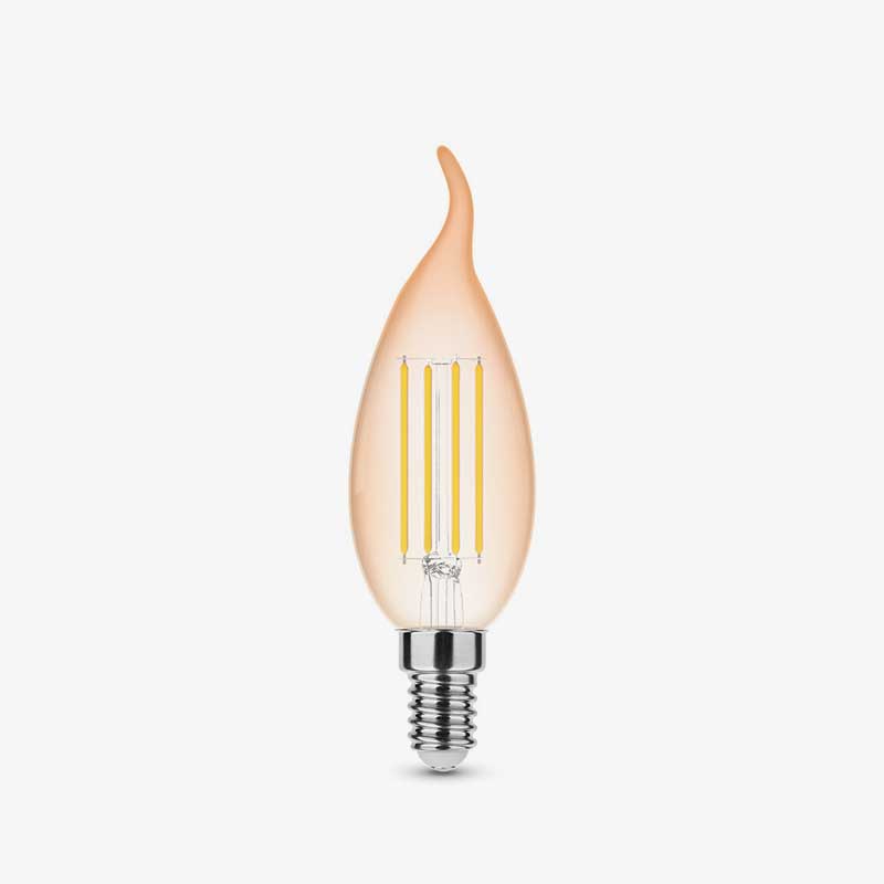 LED žarulja E14 4W sveća C35 plamen zlatno staklo