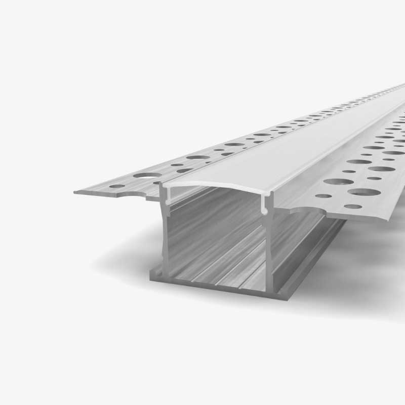 Ugradbeni aluminijski profil za LED traku opalno bijeli difuzor 59.8 x 28.0 x 14.0 mm - Knauf ugradnja