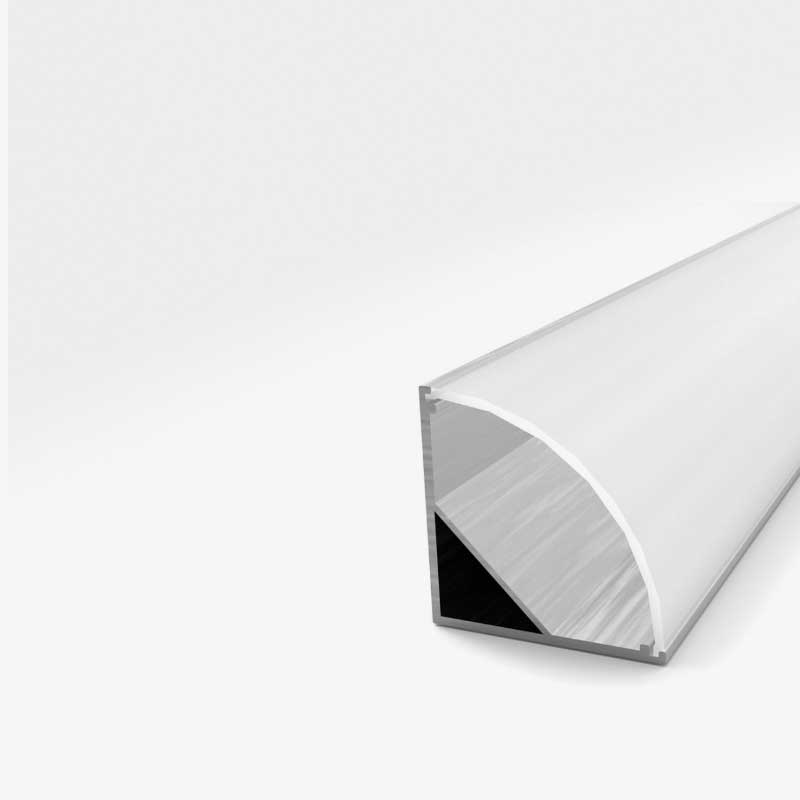 Kutni aluminijski profil za LED traku opalno bijeli difuzor 15.8 x 15.8 mm