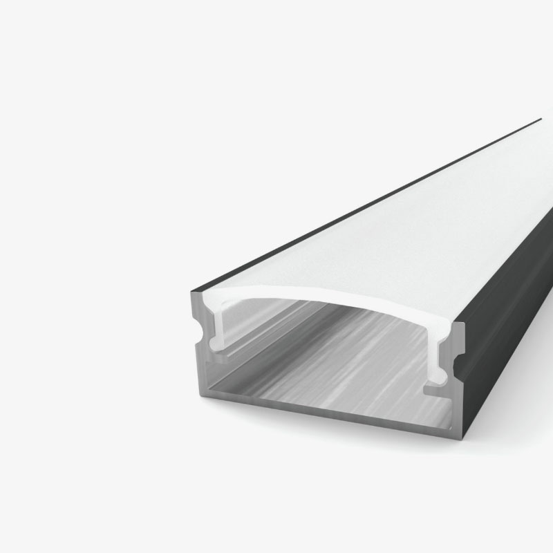 Crni nadgradni aluminijski profil opalno bijeli difuzor 17.4 x 7.0 x 2000 mm (2)