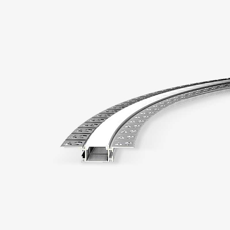Savitljivi ugradbeni aluminijski profil za LED traku bijeli difuzor - Knauf ugradnja