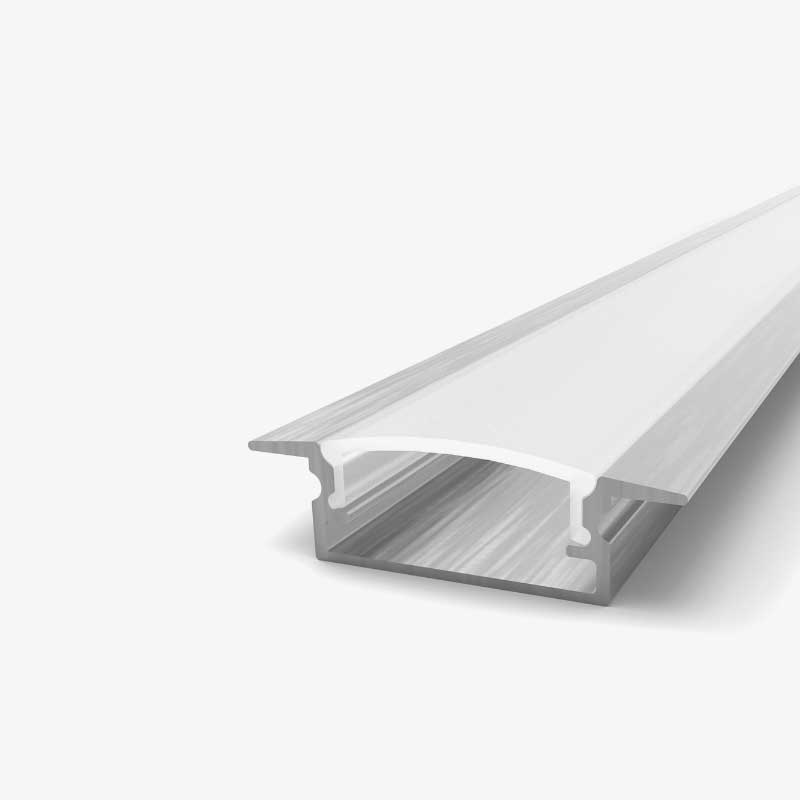 Ugradbeni aluminijski profil za LED traku opalno bijeli difuzor 24.70 x 16.80 x 7.0 mm