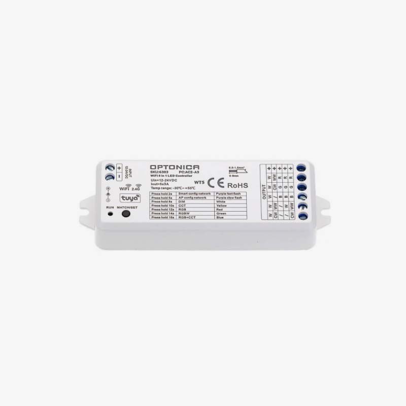 Smart zonski kontroler Tuya & RF CCT-RGB-RGBW-RGB CCT-bežično i WiFi upravljanje 12-24V DC