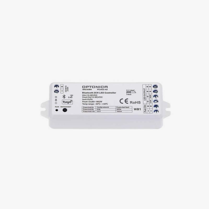 Smart zonski kontroler Tuya & Bluetooth RF jednobojne-CCT LED trake 12-36V DC